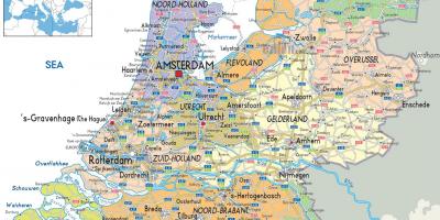 Մանրամասն քարտեզը Նիդեռլանդների